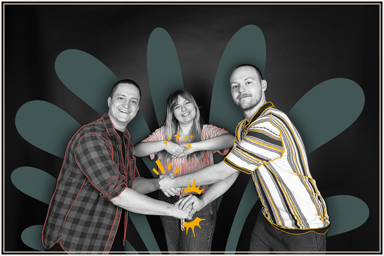 picture of the team, shaking hands
